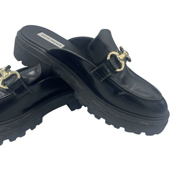 STEVE MADDEN Missk Black Leather Mules Sz 10 Vintage Y2K main image 6
